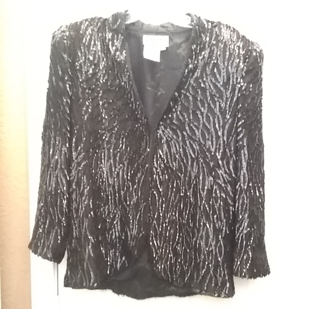 FINAL MARKDOWN Ladies' Nipon Night Sequined & Beaded Jacket (M)